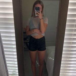 Black Jean Shorts